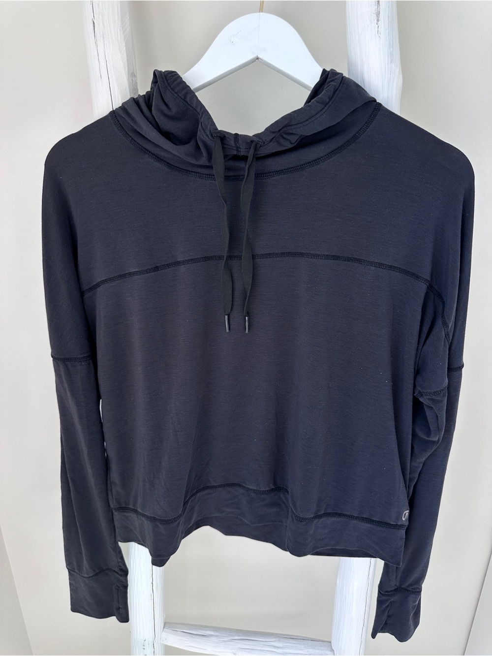 GAP Fit Breathe Black Women's Lightweight Pullover Hoodie Size Large